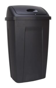 gglzxfnc 13 gallon trash can, plastic swing top kitchen garbage trash can, black