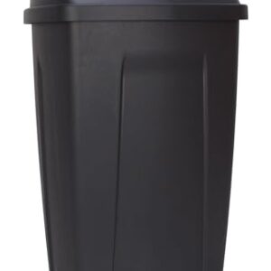 GGlzxfnc 13 Gallon Trash Can, Plastic Swing Top Kitchen Garbage Trash Can, Black