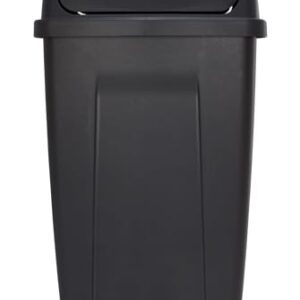 GGlzxfnc 13 Gallon Trash Can, Plastic Swing Top Kitchen Garbage Trash Can, Black