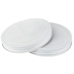 110-400 white metal lid - continuous thread (ct) - plastisol liner - for kitchentoolz gallon & half gallon jars - canning & storage - jar not included