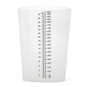 32 oz Graduated Plastic Triangular Container Three-Sided Beaker for Measuring and Mixing (Pack of 20)