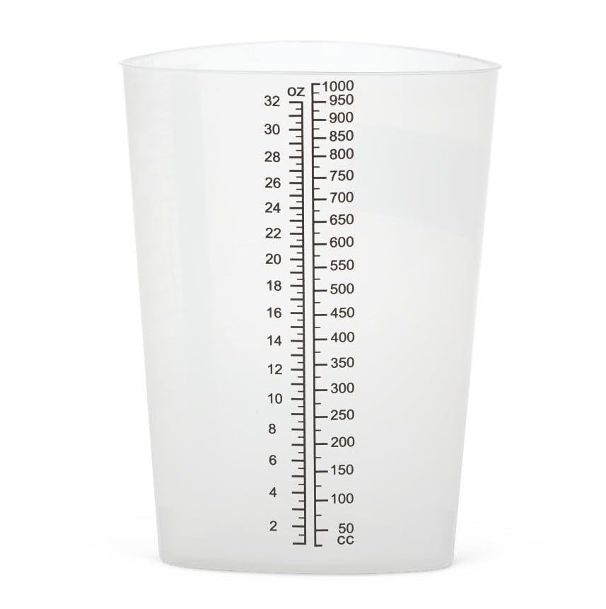 32 oz Graduated Plastic Triangular Container Three-Sided Beaker for Measuring and Mixing (Pack of 20)