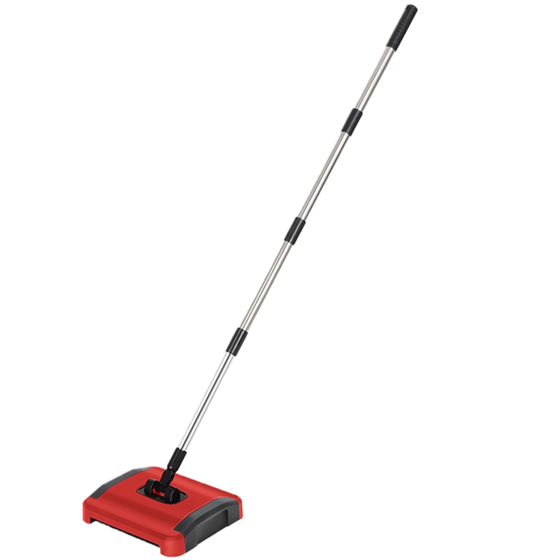 Carpet Sweeper Manual 3 Rolling Brushes Floor Sweeper Carpet Brush with Wheels and Large Waste Bin 43inch Detachable Carpet Cleaner