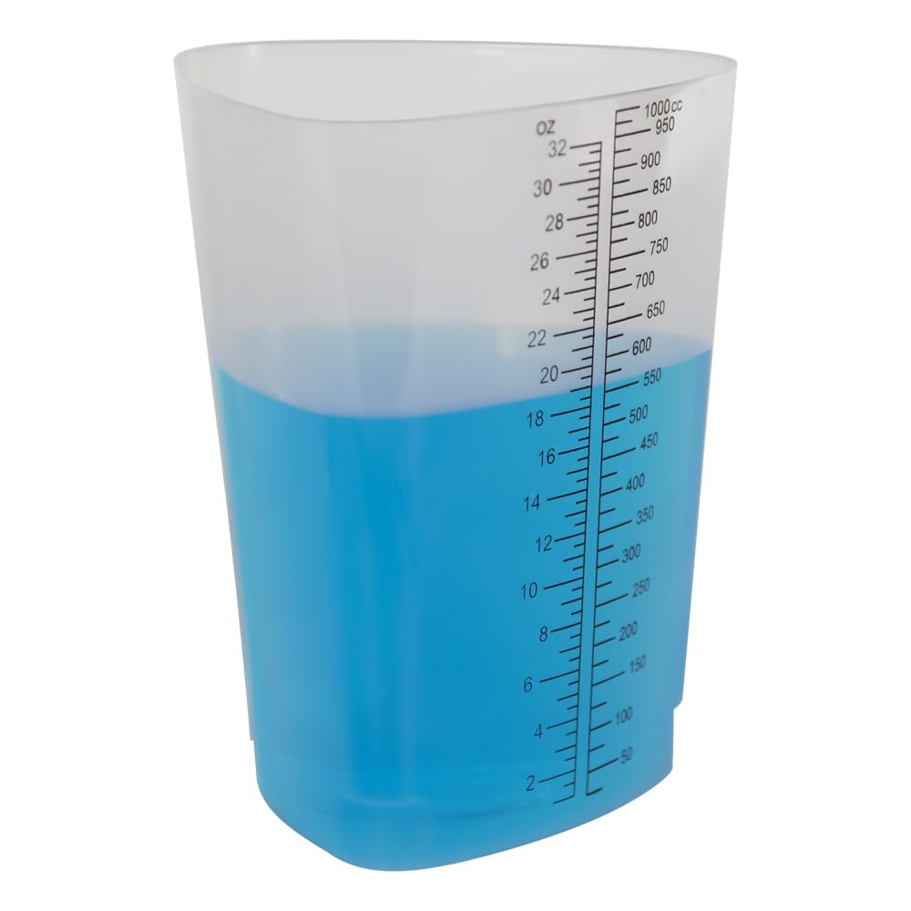 32 oz Graduated Plastic Triangular Container Three-Sided Beaker for Measuring and Mixing (Pack of 20)