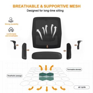 WXJHL Home Office Chair Ergonomic Desk Chair Breathable Mesh Chair High Back Desk Chair with Adjustable Height,Swivel Chair with Flip-Up Arms and Lumbar Support