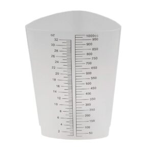 32 oz Graduated Plastic Triangular Container Three-Sided Beaker for Measuring and Mixing (Pack of 20)