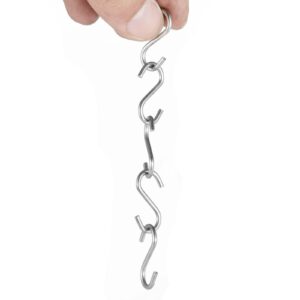 200Pcs Mini S Hook 1 Inch Small Stainless Steel Hanger Ornament DIY S Shaped Metal for Jewelry S- Connectors Wire Hardware Key Ring Chain Hanging Doll House Crafts Pet Name Towel Lure and Assemble