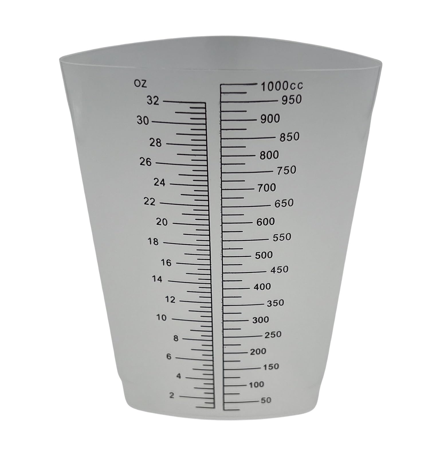 32 oz Graduated Plastic Triangular Container Three-Sided Beaker for Measuring and Mixing (Pack of 20)