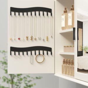 Josmimic Wall Necklace Organizer Holder: Wall Mounted Jewelry Hanging Storage Necklaces Display Hanger Black