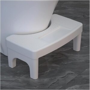 ligopapo toilet stool for adult pooping, bathroom potty stool,non-slip splicable healthy stable plastic toilet assistance step for seniors and kids,white a