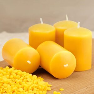 ginitiri natural beeswax votive candles,11-12 hours unscented votive candles bulk,6 pack votive candles for prayers,100% pure beeswax candles small beeswax candles for spa relax