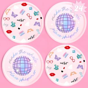 xo, fetti eras party paper plates | 24pcs. 9" | concert party tableware, bachelorette decorations, birthday dishware, bridesmaid supplies