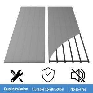 Juyoupro King Size Metal Bed Slat Compact Fabric Covered Vertical Mattress Support Bunkie Board,Box Spring Replacement,Grey