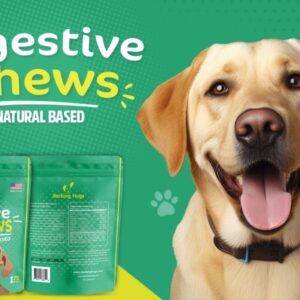 Barking Hugs Digestive Chews - Natural Probiotic & Prebiotic Enzyme Treats for Dogs - 6 Digestive Enzymes - Helps with Itching, Allergies, Gut Health, Digestion & Diarrhea