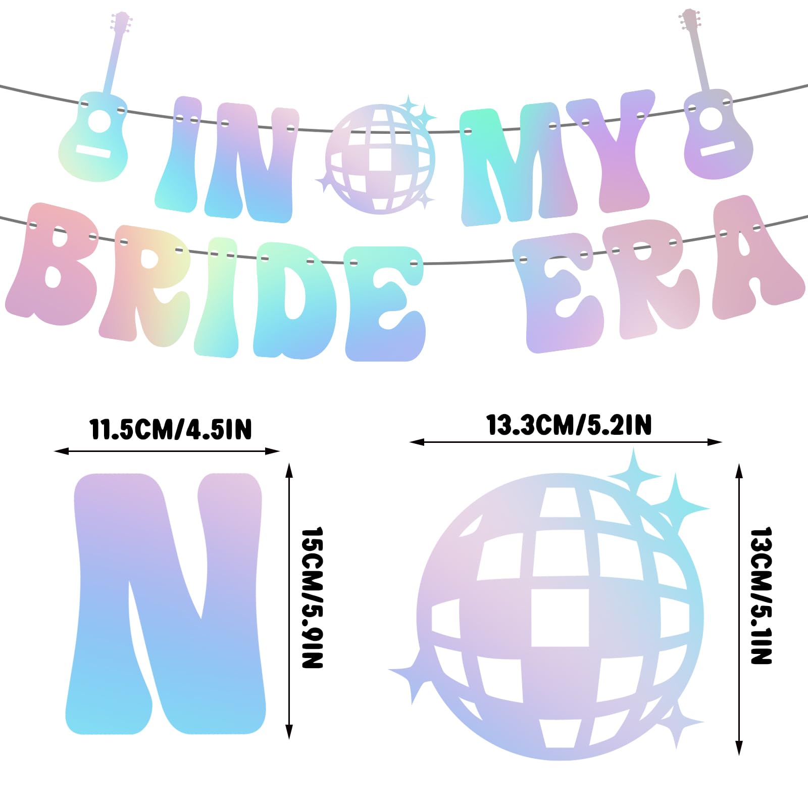 Generic in My Bride Era Banner，Glitter bridal shower party banner，in My Bride Era Decoration，Bride to Be Banner，Wedding Bridal Shower Bachelorette Party Decorations, Iridescent