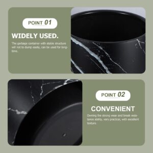 HOLIDYOYO Marble Trash Can Round 12L Garbage Bin Double Layer Waste Basket Container for Kitchen Bathroom Home Office Hotel Black, 27.00X23.50X23.50CM, E489HDP4206BQY13L2A4