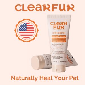 ClearFur Hot Spot Treatment for Dogs & Cats | Dog Itching Skin Relief | Colloidal Silver Cream | Anti Itch for Dogs | Fast Relief | Made in The USA | Vet Recommended | Natural & Non-Toxic | 2 oz