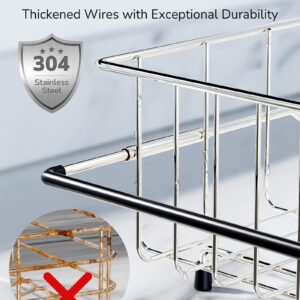 ULG Dish Drying Rack Kitchen Sink Dish Drainer Stainless Steel in/Over The Sink Drying Rack for Dishes Plates Glasses Silverware with Cup and Cutlery Holders Quick Drying Arms Extendable, Medium Size