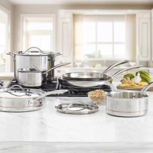 Generic Kirkland Signature 5-ply Clad Stainless Cookware Set, 10-piece, Variety Pack