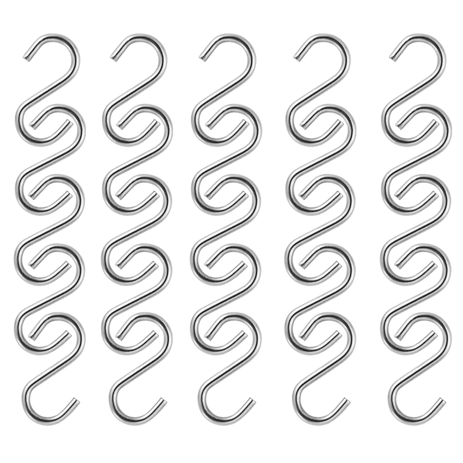 200Pcs Mini S Hook 1 Inch Small Stainless Steel Hanger Ornament DIY S Shaped Metal for Jewelry S- Connectors Wire Hardware Key Ring Chain Hanging Doll House Crafts Pet Name Towel Lure and Assemble