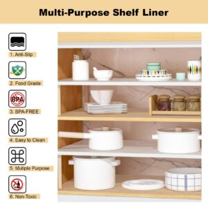 Shelf Liner, 12 Inches x 20 FEET Non-Slip Kitchen Cabinet Liner, Washable Oil-Proof Non-Adhesive Contact Paper for Kitchen Drawer, Cabinet, Shelves, Cupboard, Refrigerator, Storage, Desks, Countertop