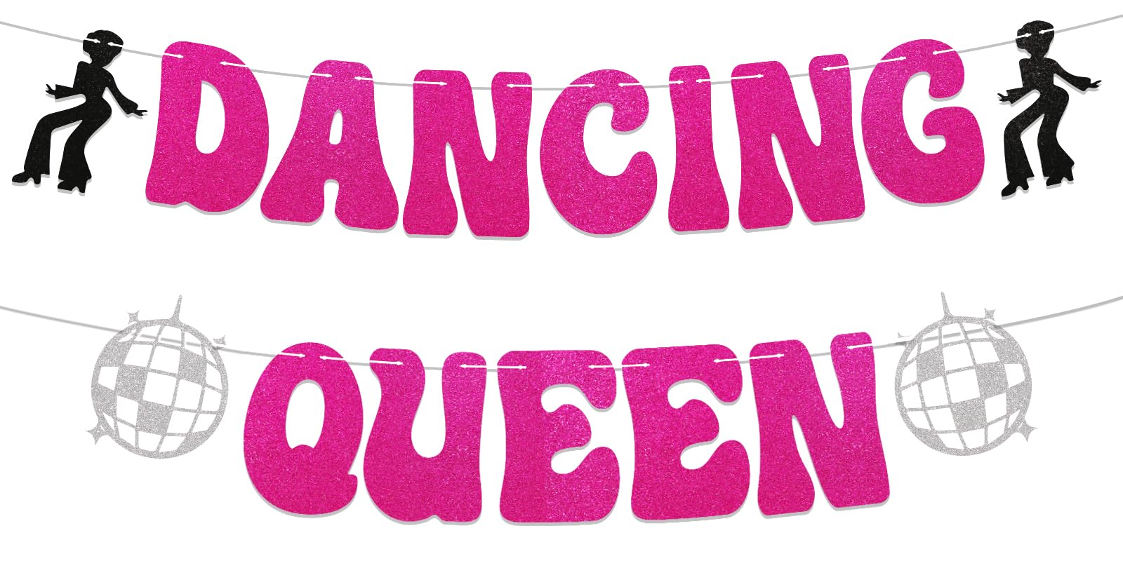 Dancing Queen Banner - Mamma Mia Bachelorette Party Decorations, You're the Dancing Queen Bunting Banner, Disco Dancing Themed Bachelorette Bridal Shower Party Decorations Hot Pink