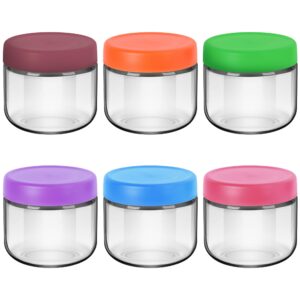 eonjoe 12oz small glass jars for overnight oats salad yogurt pudding cereal candy snacks storage containers meal prep mason jar with airtight lids,6 pack