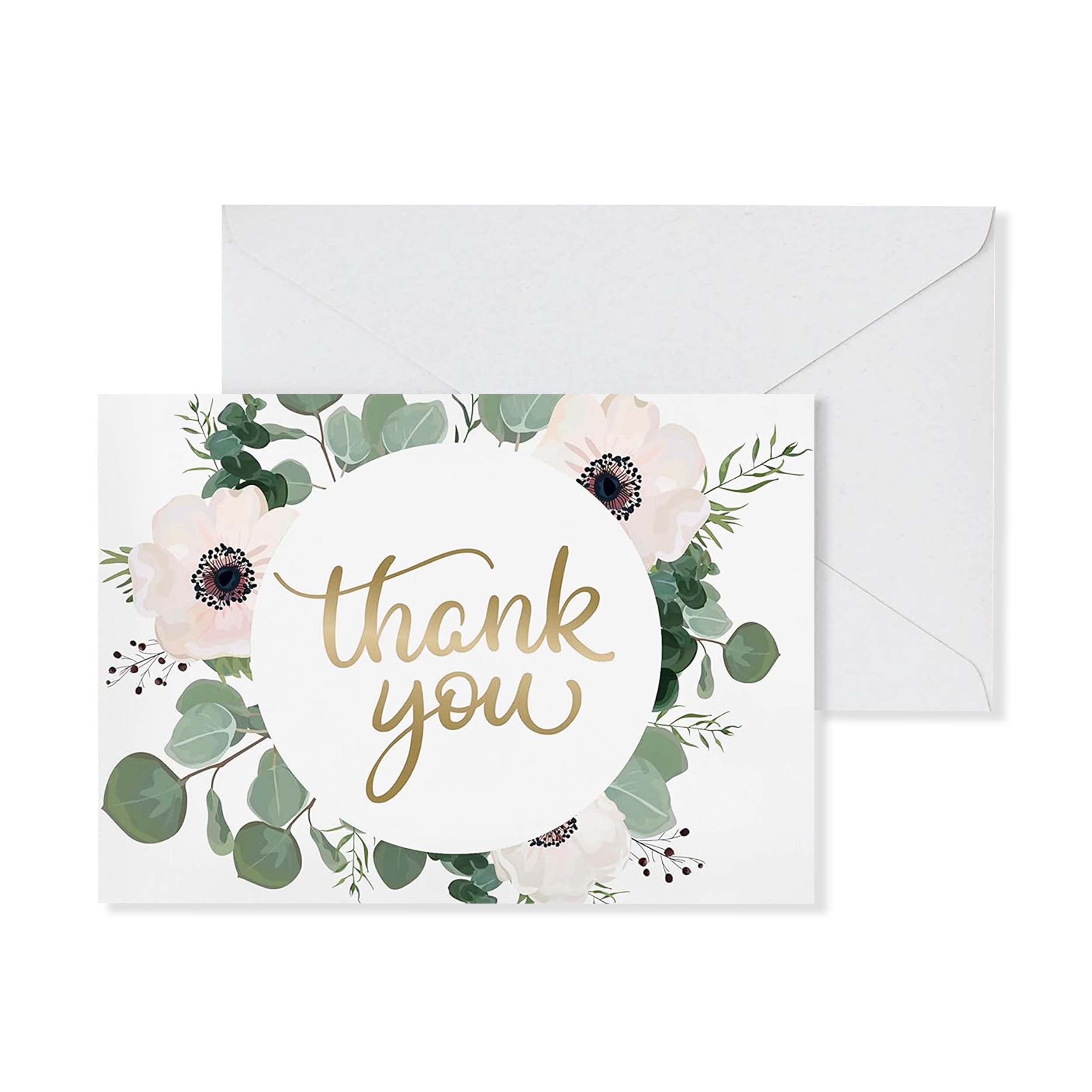 Thank You Cards - All Occasions 48 pack | Thank You Cards with Envelopes | Bridal Shower Thank You Cards | Wedding Thank You Cards | Baby Shower Thank You Cards | Blank Thank You Cards | Floral Thank You Card(4x6)