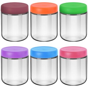 eonjoe 16oz glass jars for overnight oats snacks salad yogurt pudding cereal candy storage containers meal prep mason jar with airtight lids,6 pack