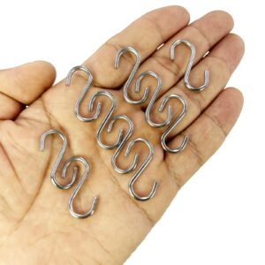 200Pcs Mini S Hook 1 Inch Small Stainless Steel Hanger Ornament DIY S Shaped Metal for Jewelry S- Connectors Wire Hardware Key Ring Chain Hanging Doll House Crafts Pet Name Towel Lure and Assemble