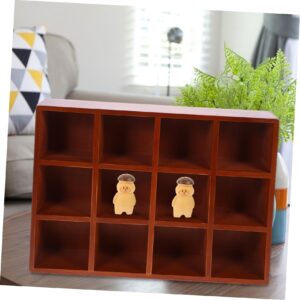 PRETYZOOM Wooden Display Stand Figure Storage Rack Wooden Cubby Shelf Hanging Figurine Display Compartment Shelf Compartment Floating Shelf Wall Hanging Figurine Shelves