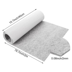 LOYORTY 2PCS 15.7" x 78.7" Gray Self Adhesive Felt Roll, Felt Fabric Adhesive Sheets, Self Adhesive Felt Sheets for Art & Crafts, DIY Picture Framing, Jewelry Box Fabric Stick