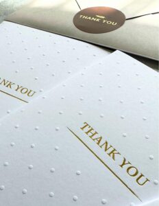 run2print elegant white thank you cards with envelopes & gold foil sticker bulk - suitable for wedding, baby shower, business, graduation, bridal shower, funeral all occasion cards (white pack of 36)