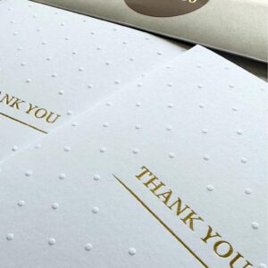 RUN2PRINT Elegant White Thank You Cards With Envelopes & Gold Foil Sticker Bulk - Suitable for Wedding, Baby Shower, Business, Graduation, Bridal Shower, Funeral All Occasion Cards (White Pack of 36)