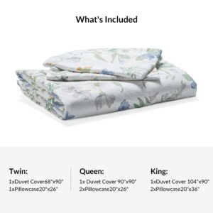 TINA'S HOME Duvet Cover Queen Size - Reversible Floral Duvet Cover Set with Zipper Closure - 3 Pieces Bedding Set, 1 Duvet Cover 90"x90" & 2 Pillow Shams 20"x26"