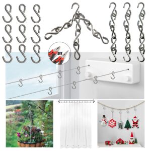 200Pcs Mini S Hook 1 Inch Small Stainless Steel Hanger Ornament DIY S Shaped Metal for Jewelry S- Connectors Wire Hardware Key Ring Chain Hanging Doll House Crafts Pet Name Towel Lure and Assemble