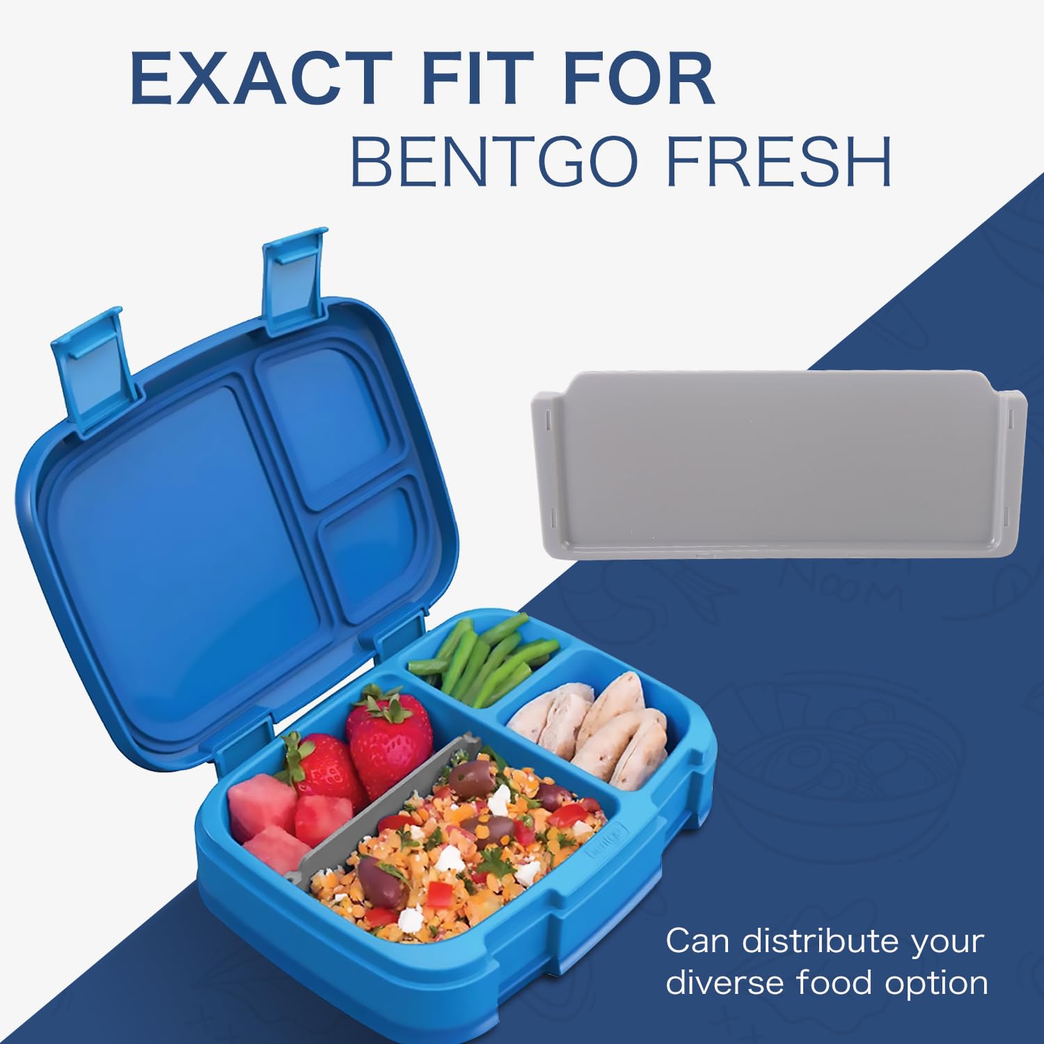 Zebrabox Lunch Box Insert Divider Compatible with Bentgo Fresh, Insert Divider for Bento Box,for Bentgo Adult Lunch Box - Large Bento Box Divider(2 pack)