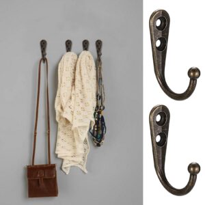 YOUYIDUN 5 Pcs Vintage Coat Hooks Wall Mounted, Heavy Duty Metal Robe Hooks, Black Retro Wall Mounted Clothes Utility Hooks with Screws for Hanging Robe Towels Bags Hats Scarf Key Clothes Coat Hooks