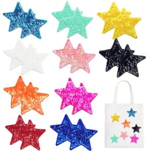 20pcs sequin star iron on patches shiny stars patches embroidery sequin patches for clothes hats backpacks costume