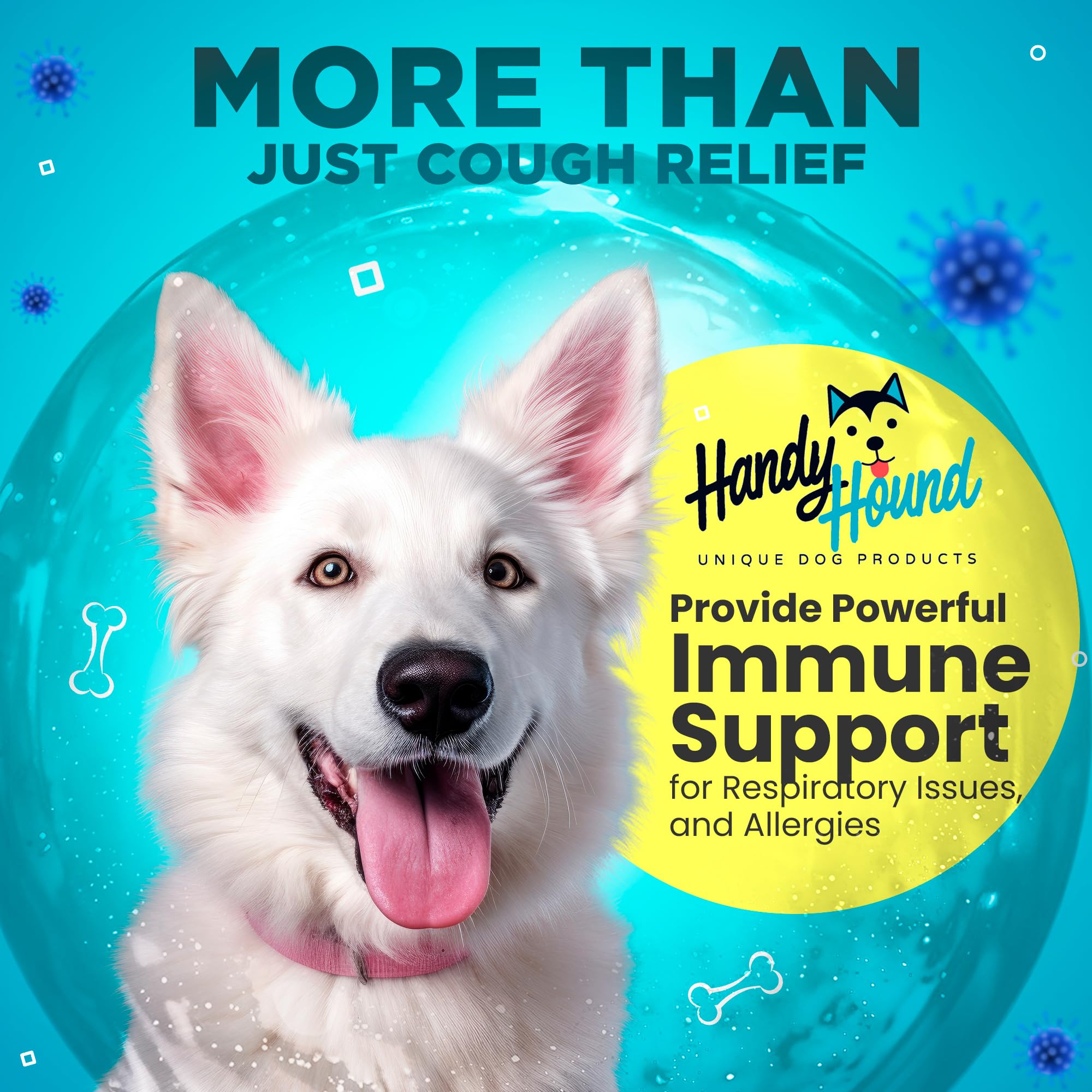 Handy Hound Natural Kennel Cough Relief for Dogs | Dog Cough Support with Dog Allergy Relief | Dog Cough Suppressant | Vet-Formulated | Natural Herbal Supplement 2 oz (60 ml)