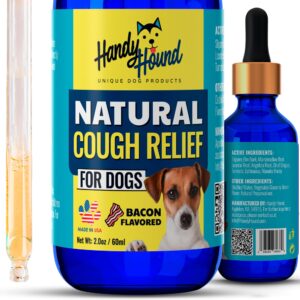 handy hound natural kennel cough relief for dogs | dog cough support with dog allergy relief | dog cough suppressant | vet-formulated | natural herbal supplement 2 oz (60 ml)