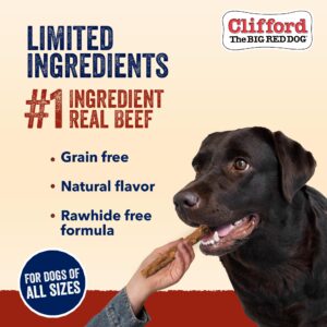 Clifford® Crunchy Beef Sticks for Dogs | Healthy Dog Treats Small Dogs, All Breed Sizes | Real Collagen Beef Dog Treats, Grain and Rawhide Free, Natural Dog Treats - Limited Ingredients (24 Count)