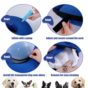 BALAPET Inflatable Dog Cone Collar,Dog Cone Collar for Large Medium Small Dogs Adjustable Recovery Cone for Pets After Surgery Soft Dog Cone with Enhanced Anti-Licking Guard Shield for Pets(L)