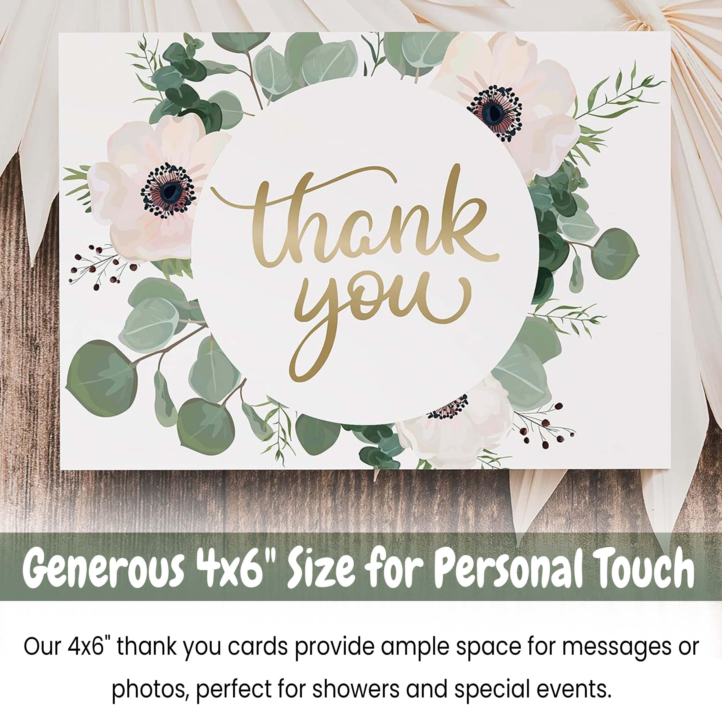 Thank You Cards - All Occasions 48 pack | Thank You Cards with Envelopes | Bridal Shower Thank You Cards | Wedding Thank You Cards | Baby Shower Thank You Cards | Blank Thank You Cards | Floral Thank You Card(4x6)