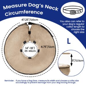 BARKLESS Dog Donut Collar, Inflatable Cone for Dogs to Stop Licking After Surgery, Soft Dog Cone of Alternative with Anti-Licking Guard Shield, Protective Pillow Cone for Large Medium Small Dogs