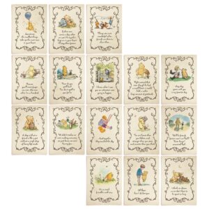 WeeCutes® Winnie Baby Shower Decorations The Pooh Centerpieces Table Quote Cards Birthday Party Supplies Boy or Girl Nursery Decor Prints 16 Pcs 5x7