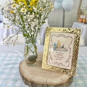 WeeCutes® Winnie Baby Shower Decorations The Pooh Centerpieces Table Quote Cards Birthday Party Supplies Boy or Girl Nursery Decor Prints 16 Pcs 5x7