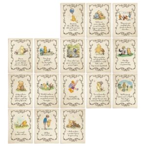 WeeCutes® Winnie Baby Shower Decorations The Pooh Centerpieces Table Quote Cards Birthday Party Supplies Boy or Girl Nursery Decor Prints 16 Pcs 5x7