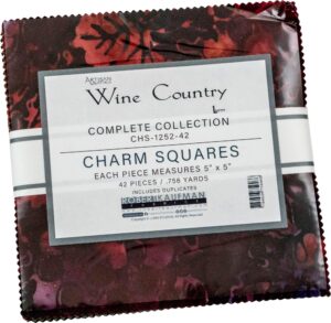 lunn studios artisan batiks wine country 42 5-inch squares charm pack robert kaufman chs-1252-42