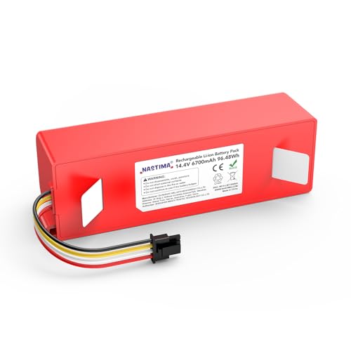 NASTIMA 14.4V 6700mAh 96.48Wh Li-ion Battery Compatible with Xiaomi Roborock S50 S51 S52 S53 S55 S502 S5 Max S6 S7; T6 61 65 Full Series, Mijia 1st and 2nd Generation Replacement Battery with BMS